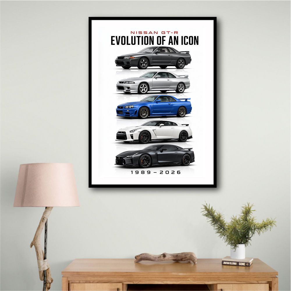 Nissan GT R Evolution Lineup Wall Art