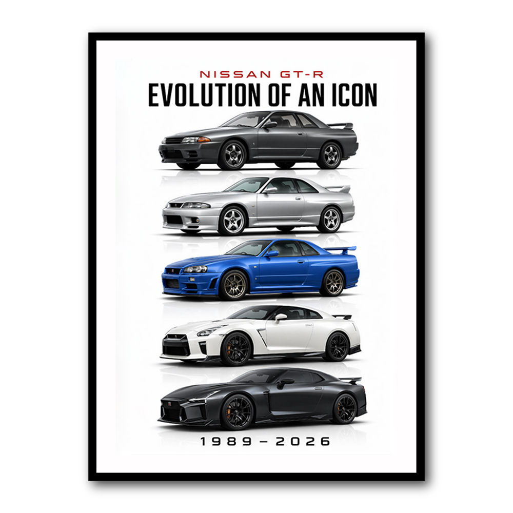 Nissan GT R Evolution Lineup Wall Art