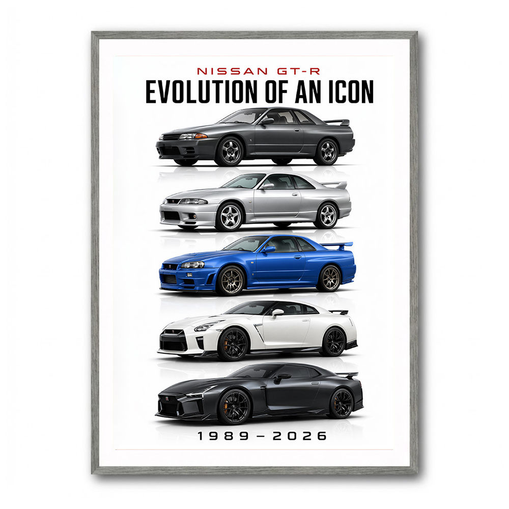 Nissan GT R Evolution Lineup Wall Art