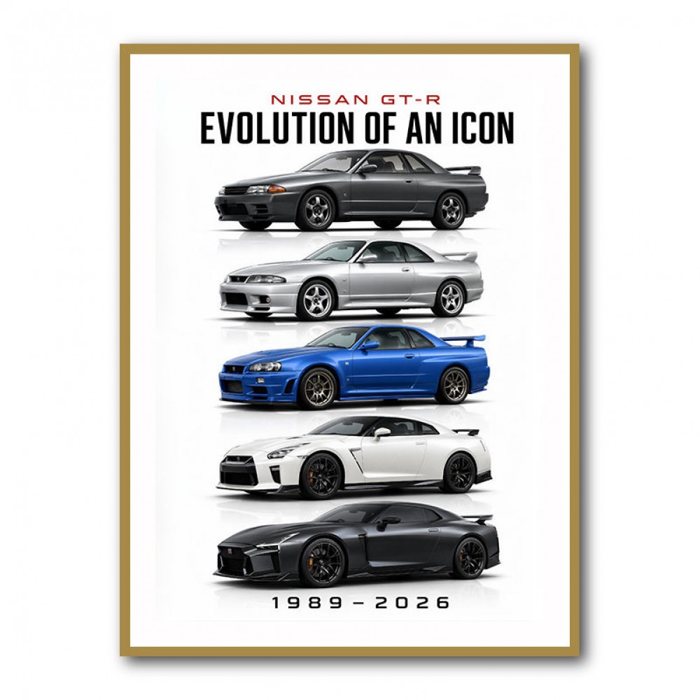 Nissan GT R Evolution Lineup Wall Art