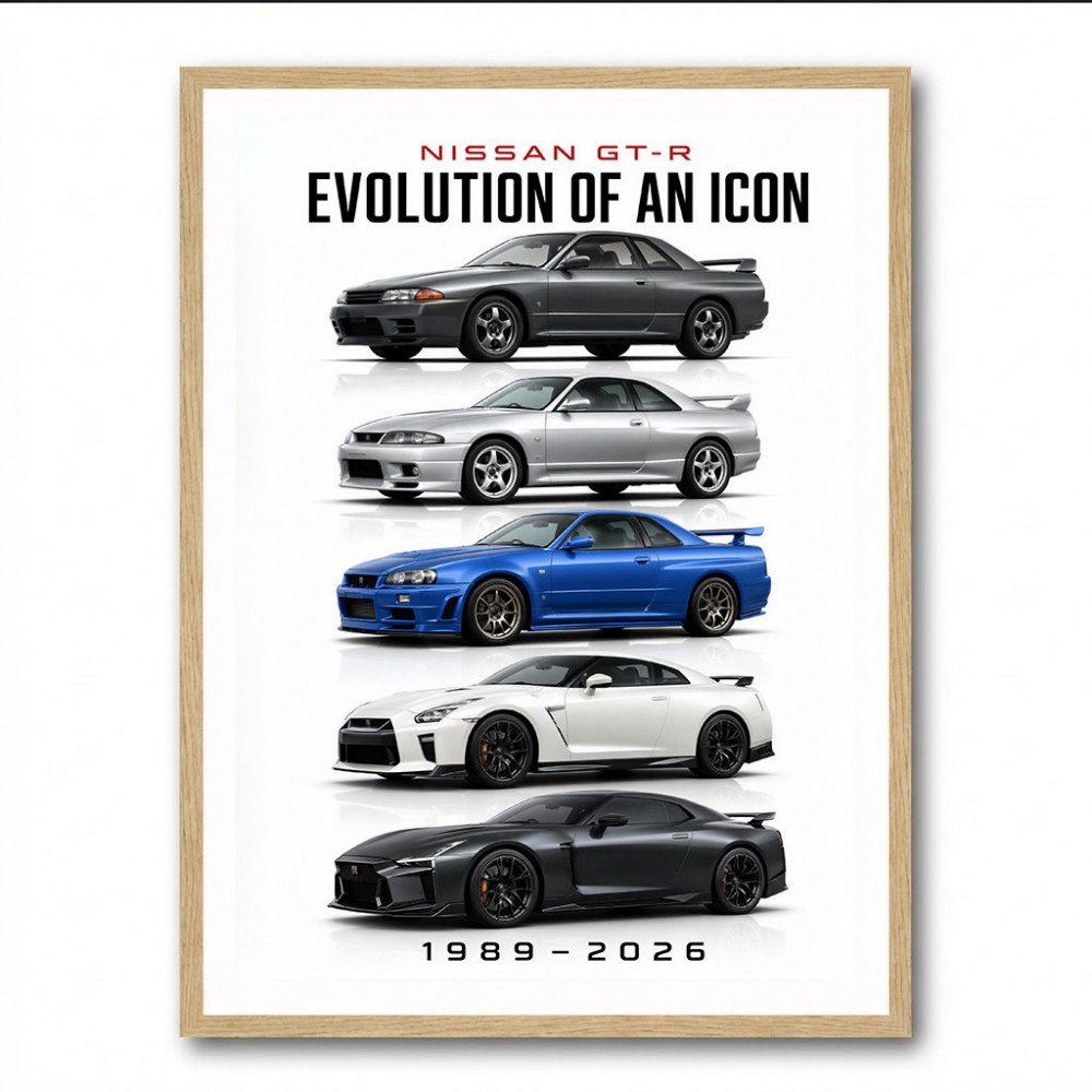 Nissan GT R Evolution Lineup Wall Art