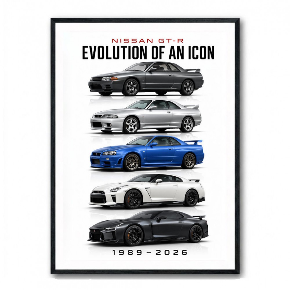 Nissan GT R Evolution Lineup Wall Art