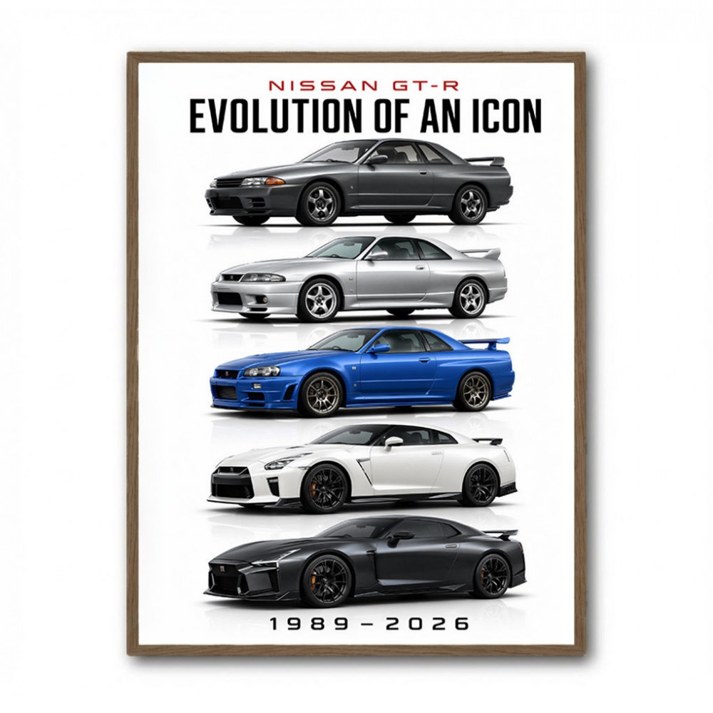 Nissan GT R Evolution Lineup Wall Art