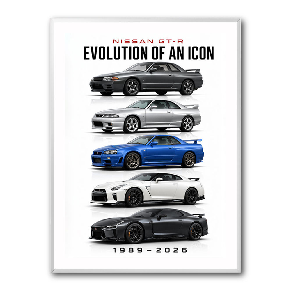 Nissan GT R Evolution Lineup Wall Art