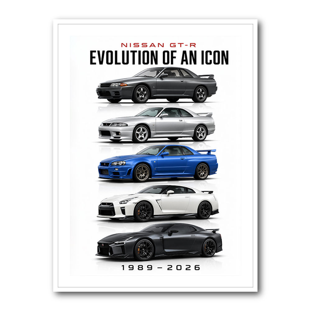 Nissan GT R Evolution Lineup Wall Art