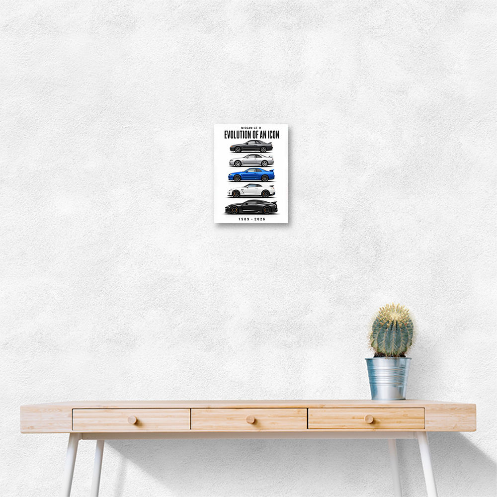 Nissan GTR Evolution White Background Art Print