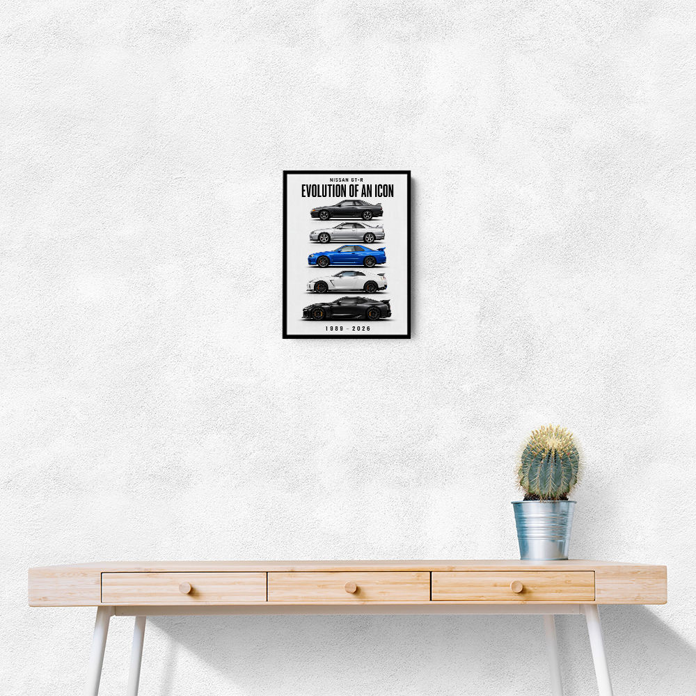 Nissan GTR Evolution White Background Art Print