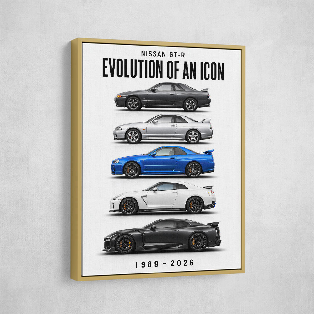 Nissan GTR Evolution White Background Art Print