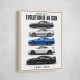 Nissan GTR Evolution White Background Art Print