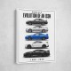 Nissan GTR Evolution White Background Art Print