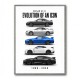 Nissan GTR Evolution White Background Art Print