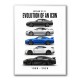 Nissan GTR Evolution White Background Art Print