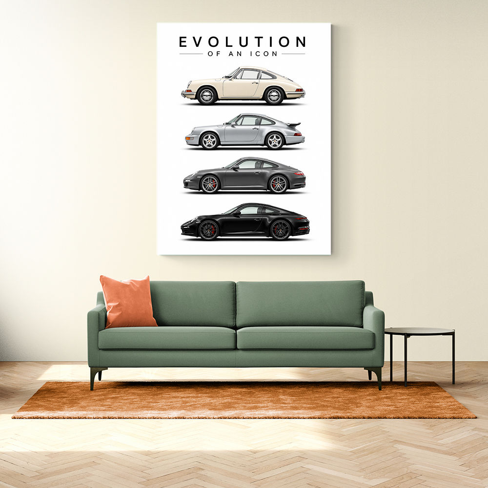 Porsche Sports Cars Evolution Iconic Wall Art