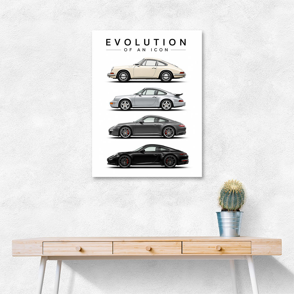 Porsche Sports Cars Evolution Iconic Wall Art