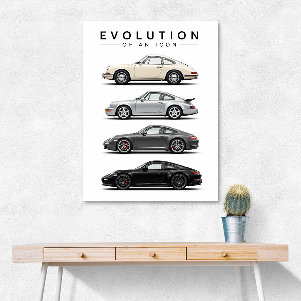 Porsche Sports Cars Evolution Iconic Wall Art