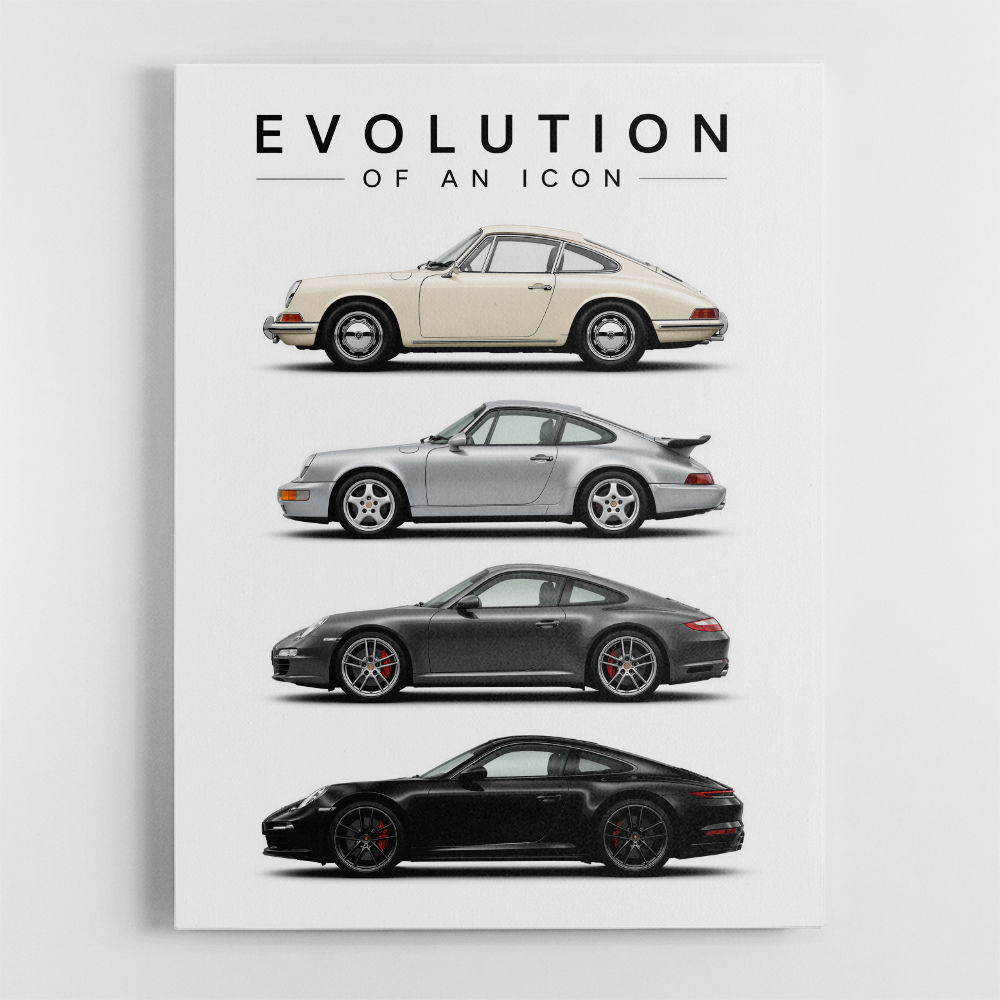 Porsche Sports Cars Evolution Iconic Wall Art