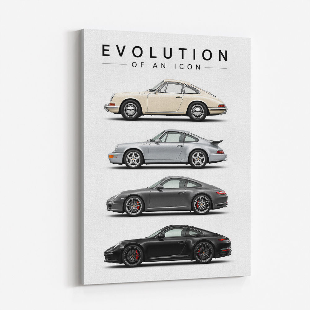 Porsche Sports Cars Evolution Iconic Wall Art