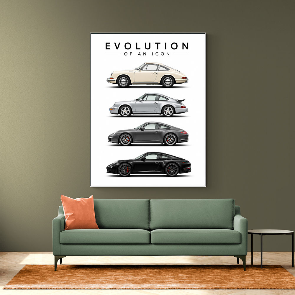Porsche Sports Cars Evolution Iconic Wall Art