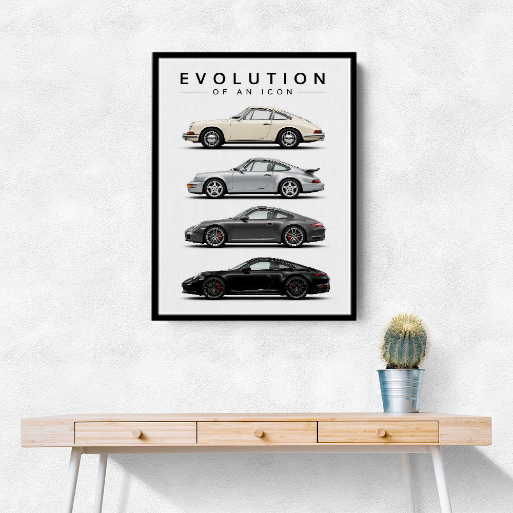 Porsche Sports Cars Evolution Iconic Wall Art