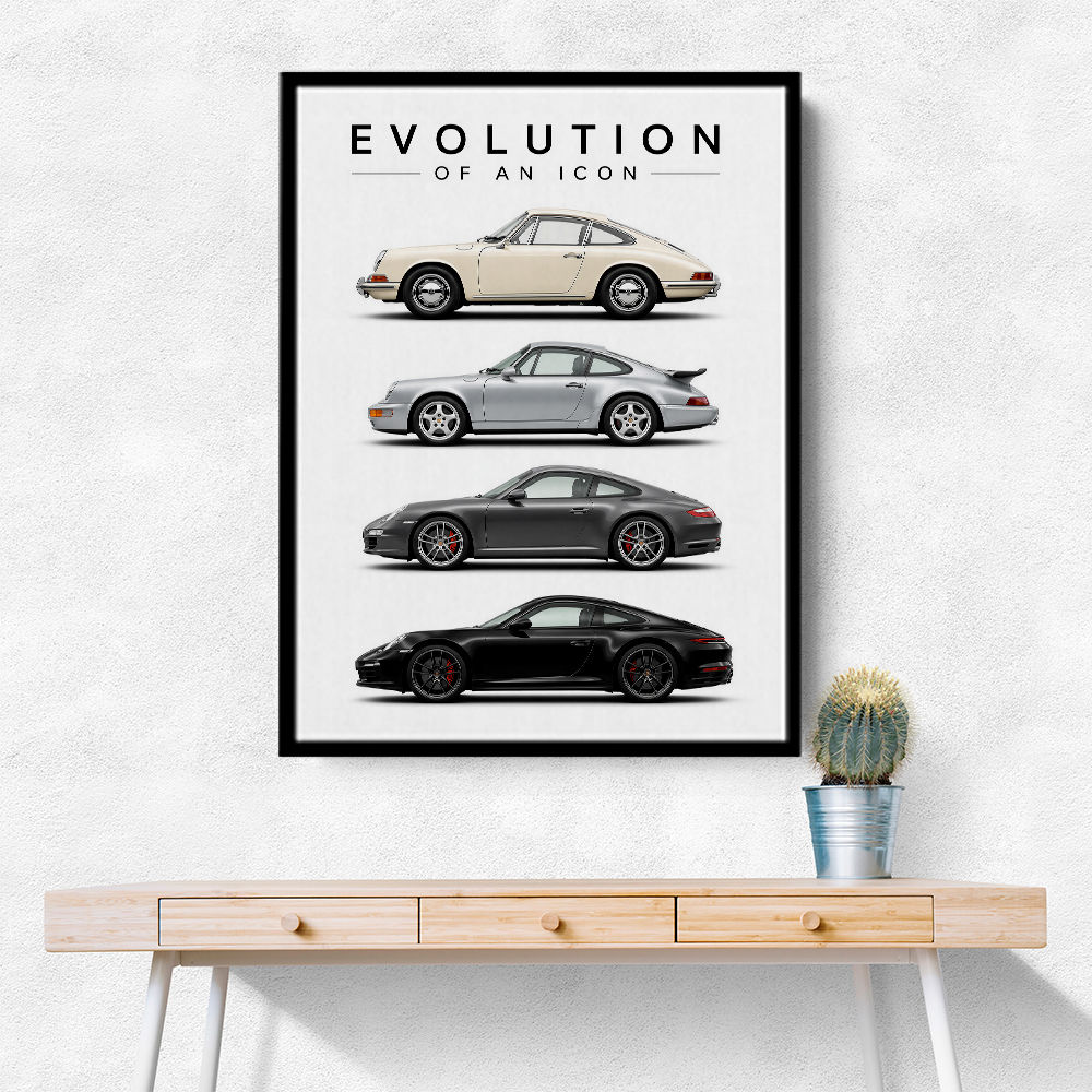 Porsche Sports Cars Evolution Iconic Wall Art