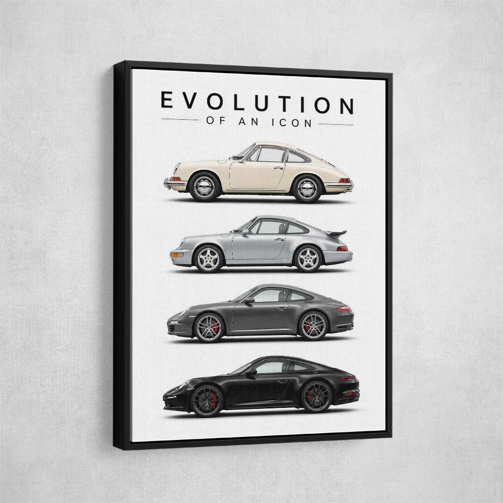 Porsche Sports Cars Evolution Iconic Wall Art
