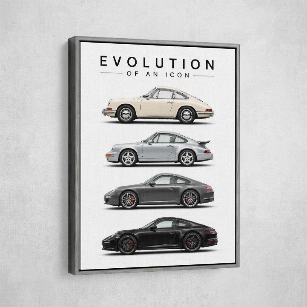 Porsche Sports Cars Evolution Iconic Wall Art