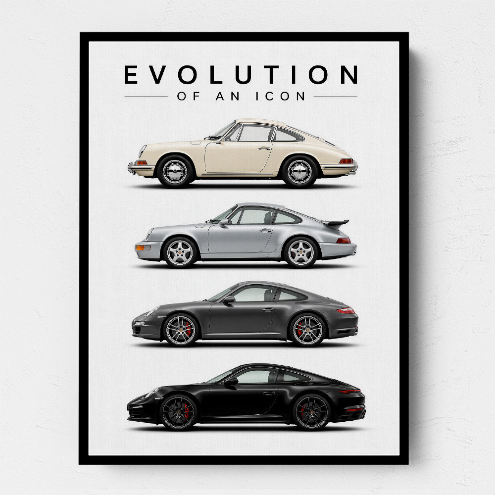 Porsche Sports Cars Evolution Iconic Wall Art