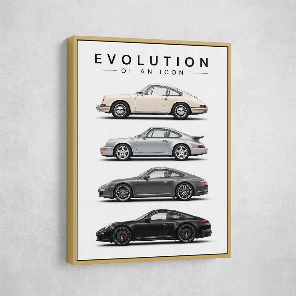 Porsche Sports Cars Evolution Iconic Wall Art