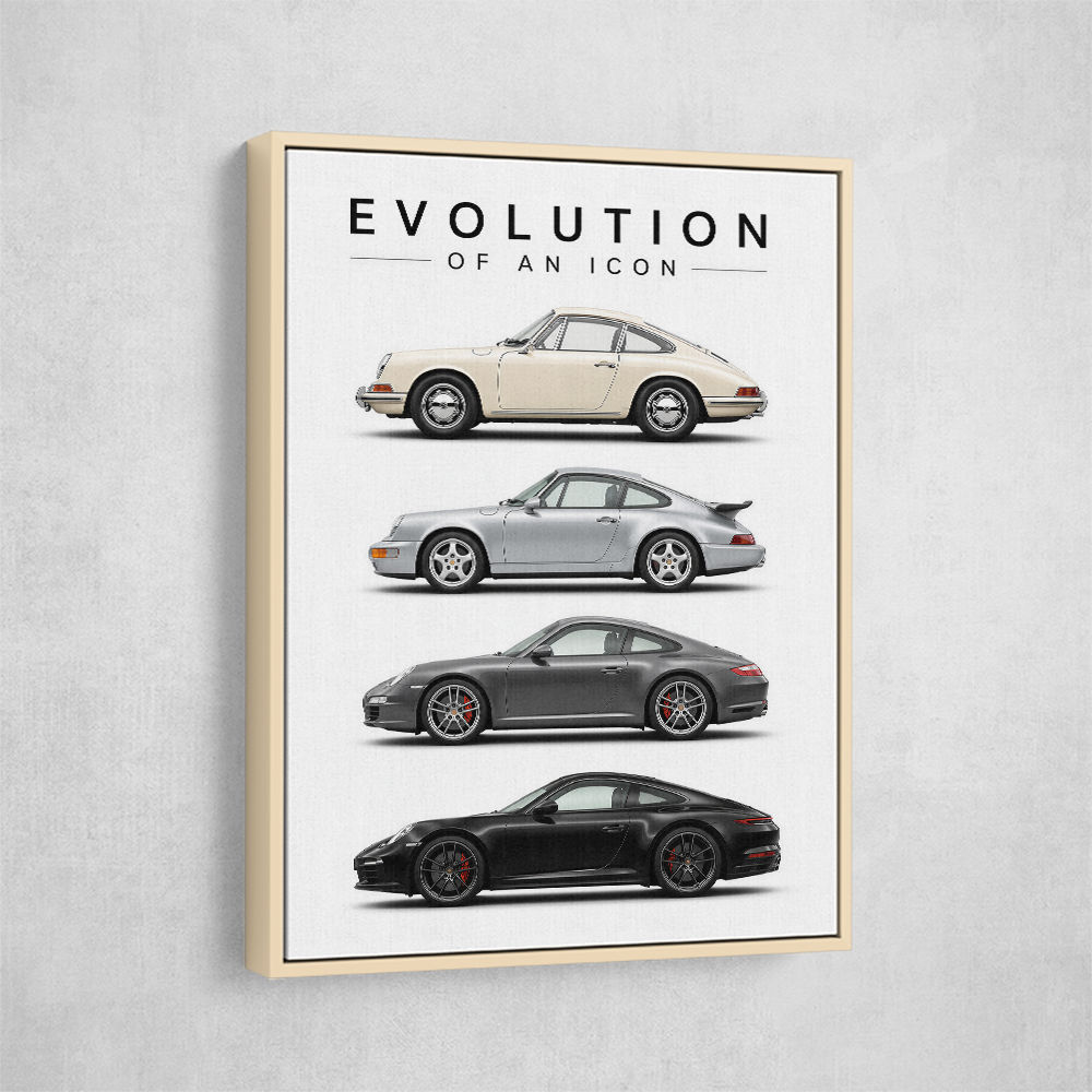 Porsche Sports Cars Evolution Iconic Wall Art