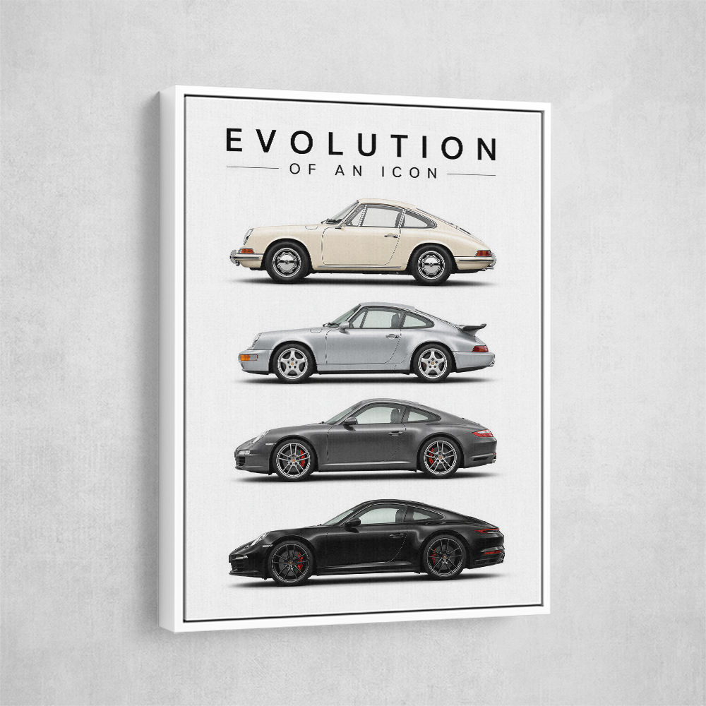 Porsche Sports Cars Evolution Iconic Wall Art