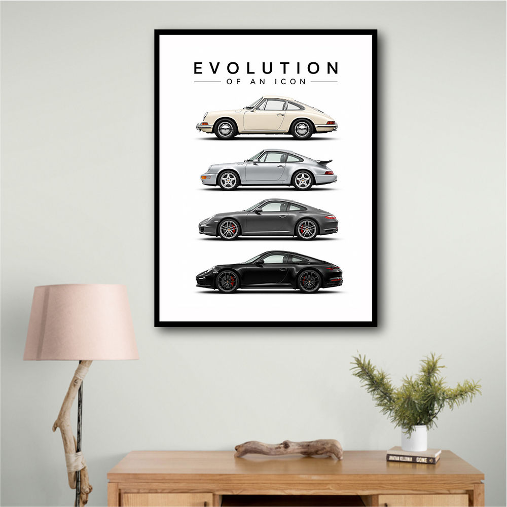 Porsche Sports Cars Evolution Iconic Wall Art