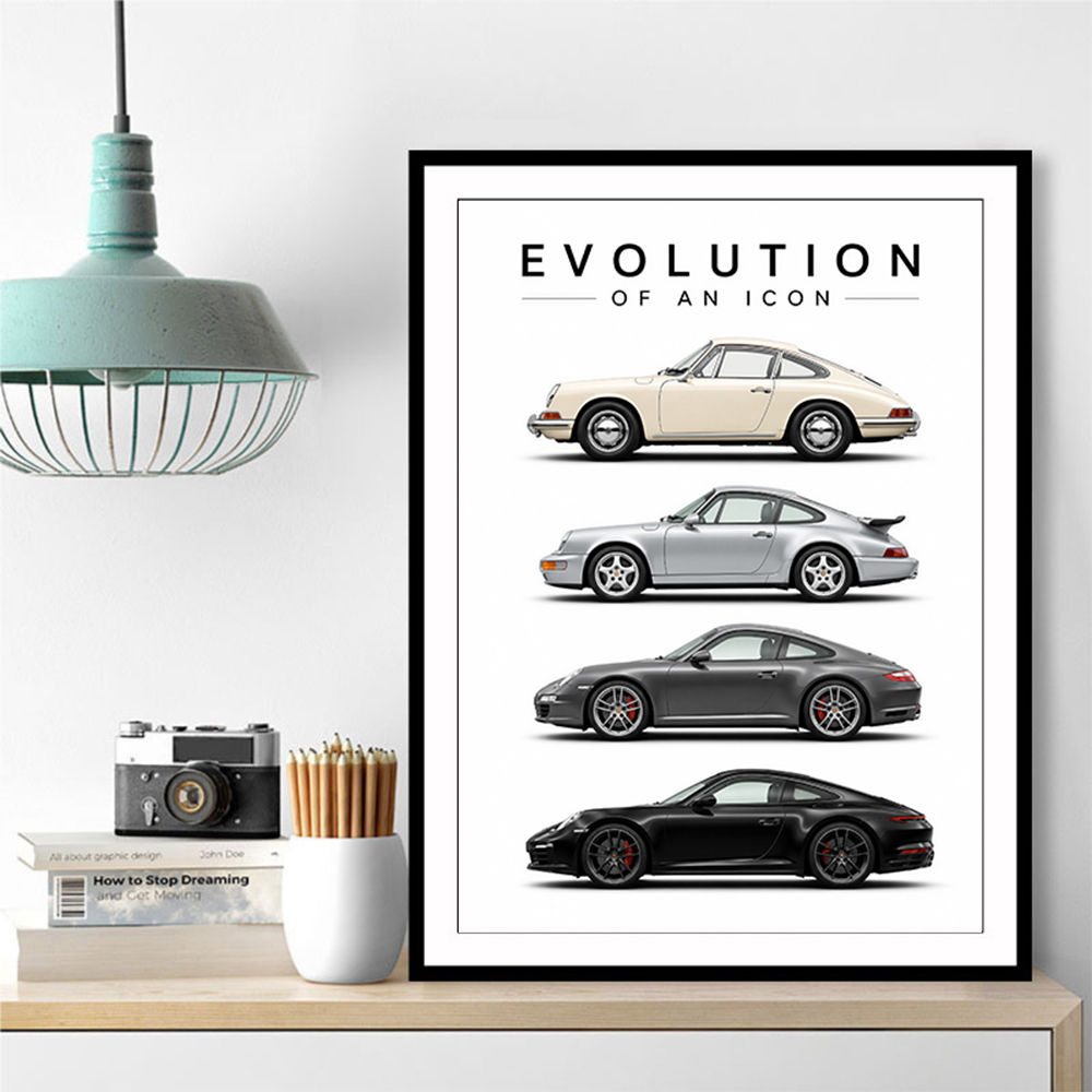 Porsche Sports Cars Evolution Iconic Wall Art