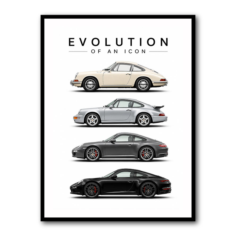 Porsche Sports Cars Evolution Iconic Wall Art