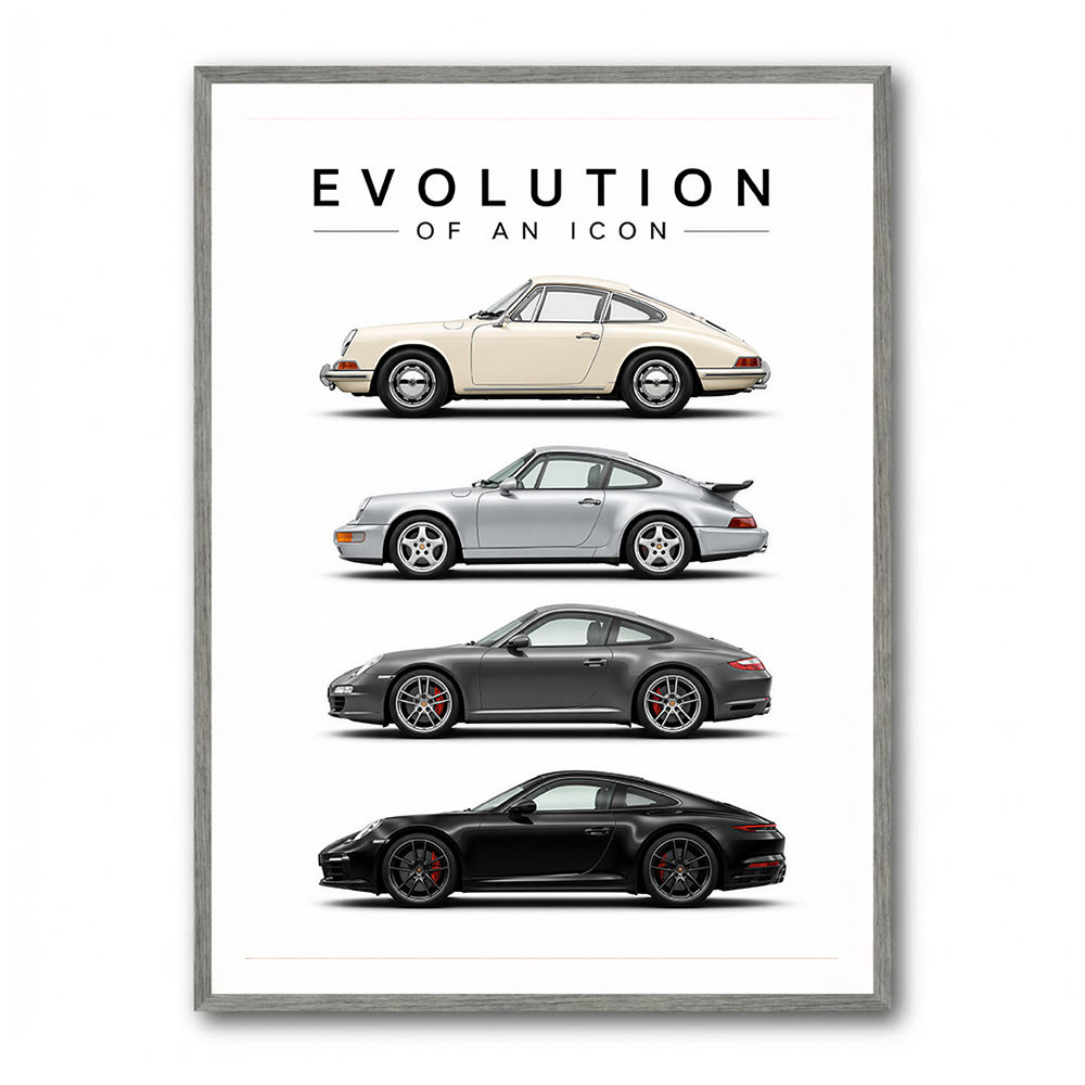 Porsche Sports Cars Evolution Iconic Wall Art