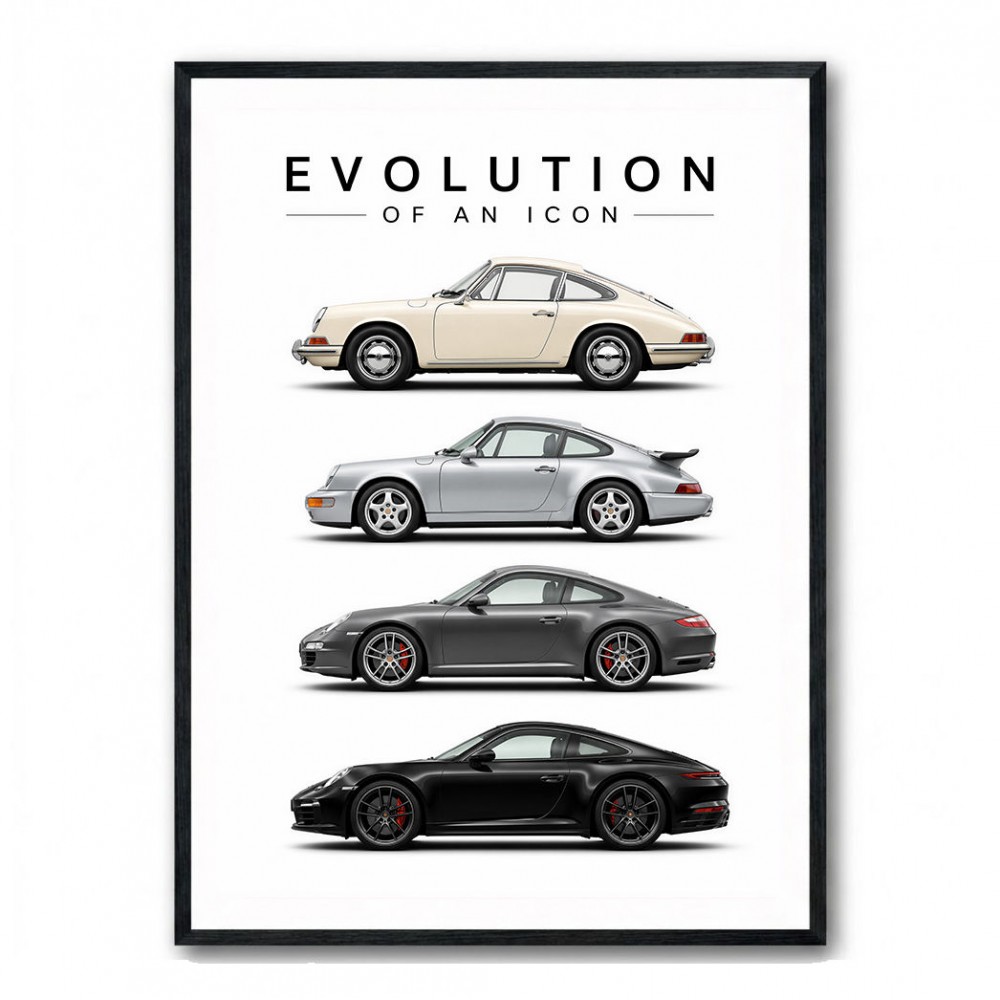 Porsche Sports Cars Evolution Iconic Wall Art