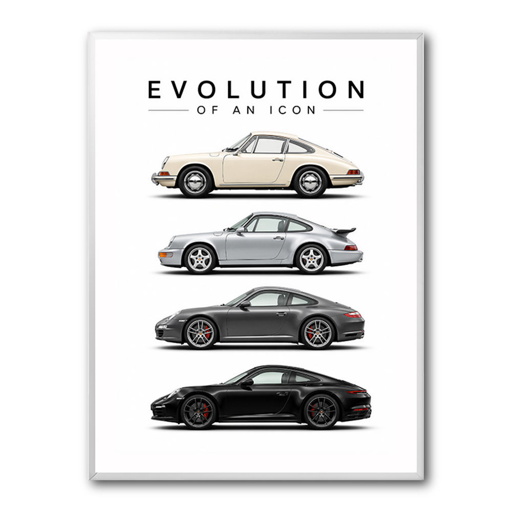 Porsche Sports Cars Evolution Iconic Wall Art