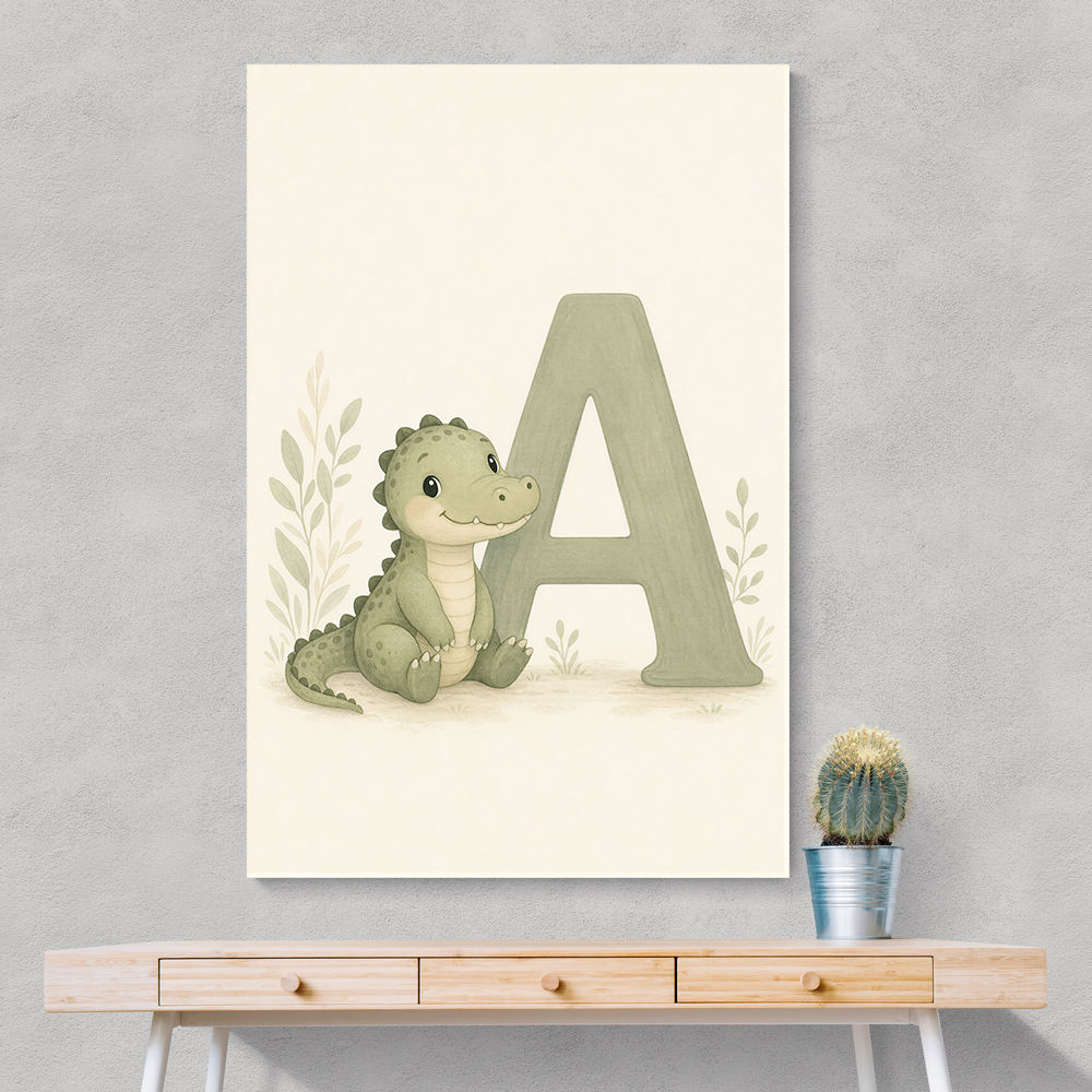 A For Alligator Nursery Wall Art