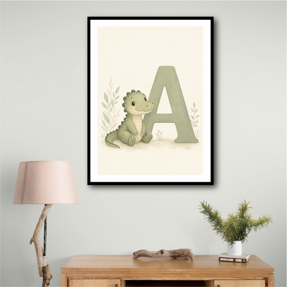 A For Alligator Nursery Wall Art