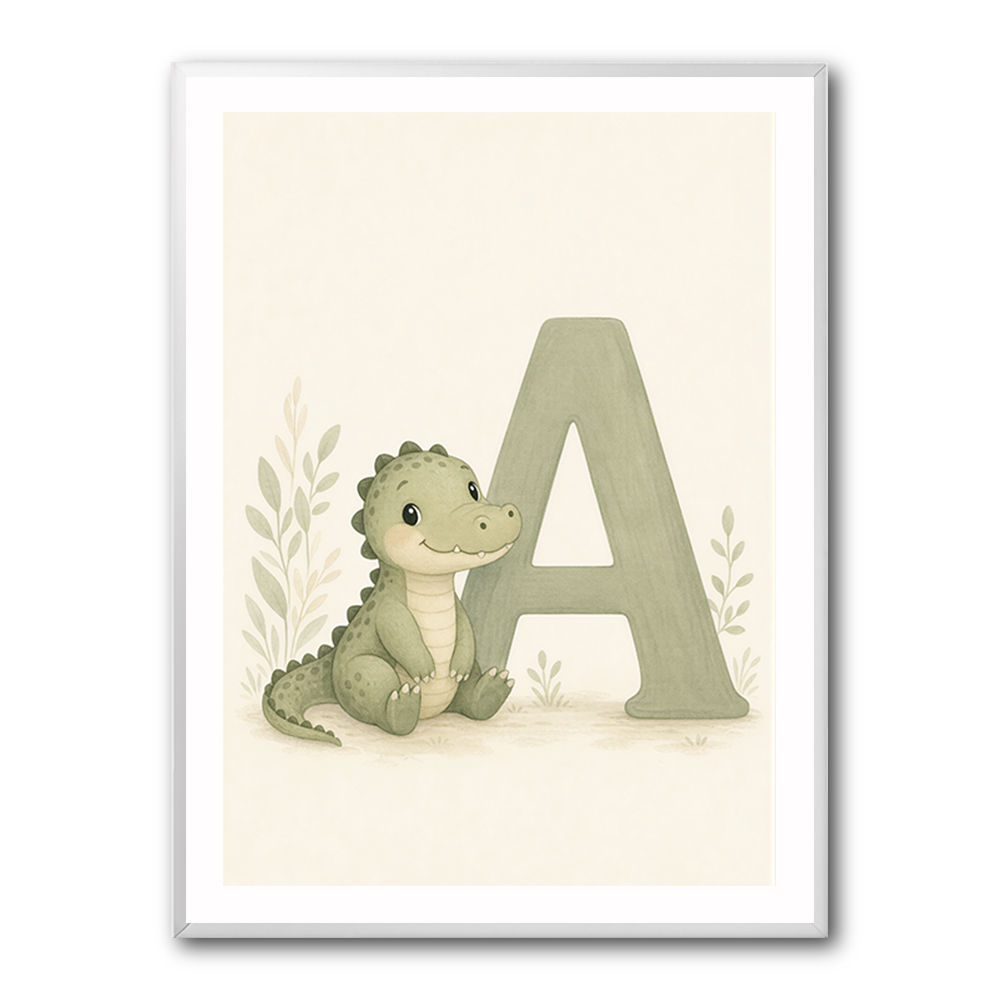 A For Alligator Nursery Wall Art