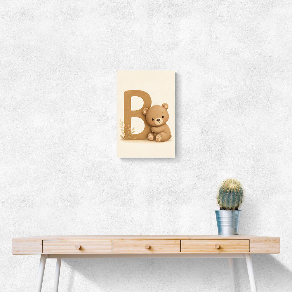 B For Bear Childrens Wall Art