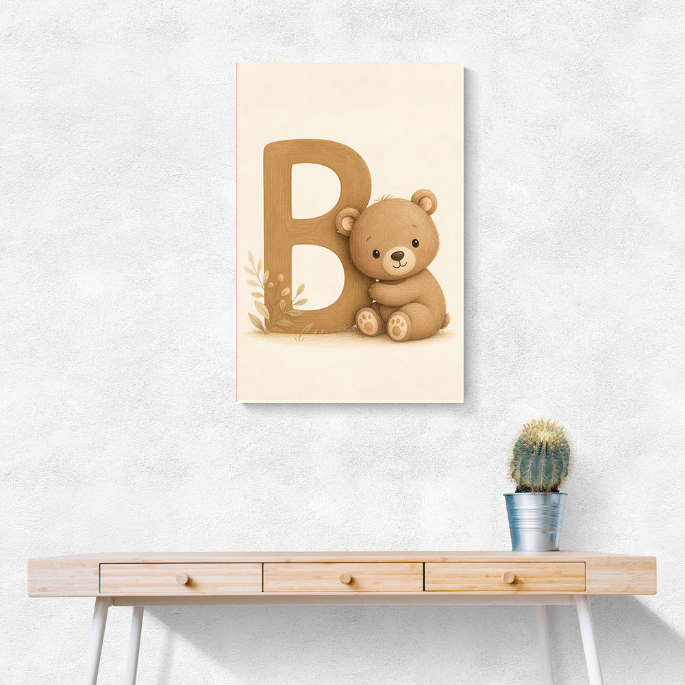 B For Bear Childrens Wall Art