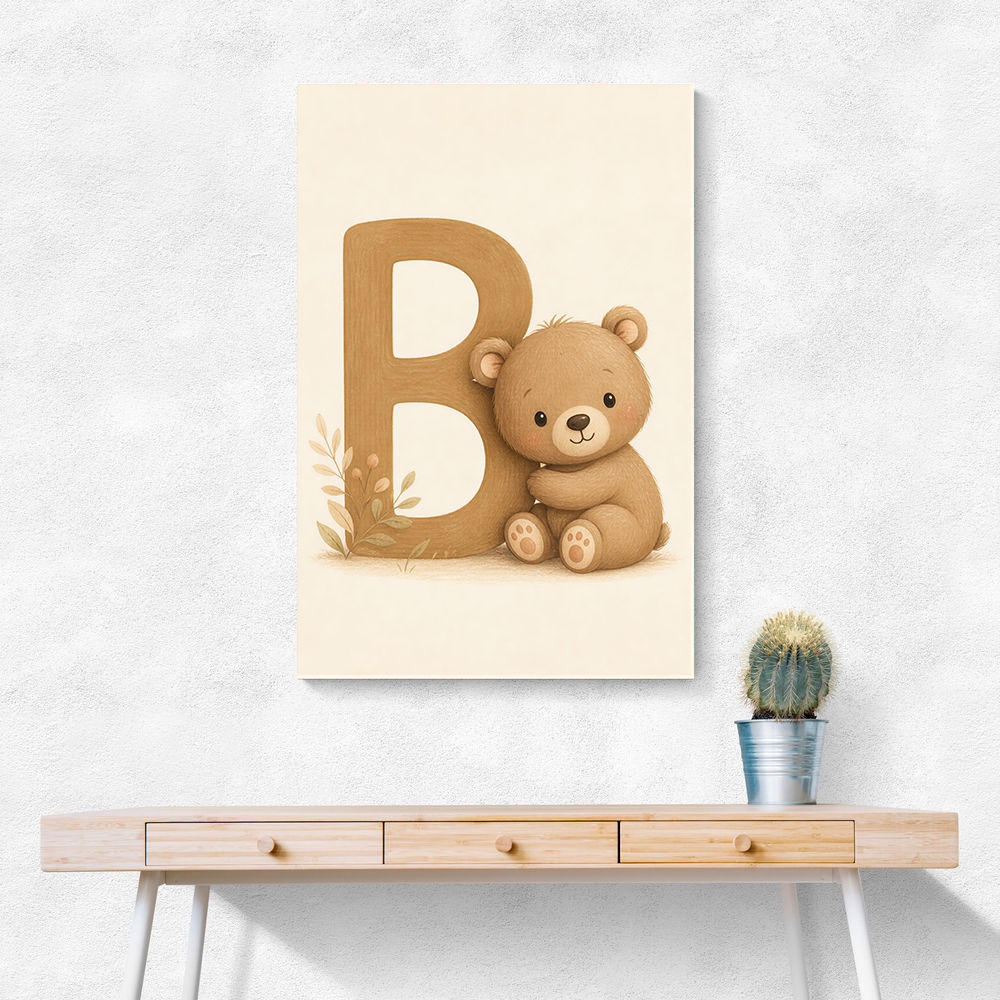 B For Bear Childrens Wall Art