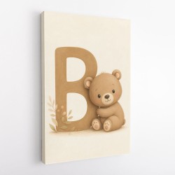 B For Bear Childrens Wall Art