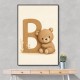 B For Bear Childrens Wall Art