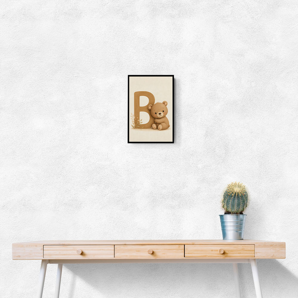 B For Bear Childrens Wall Art