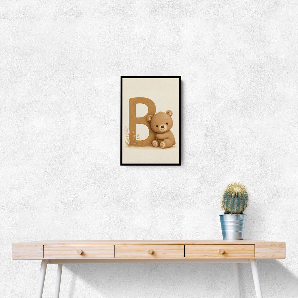 B For Bear Childrens Wall Art