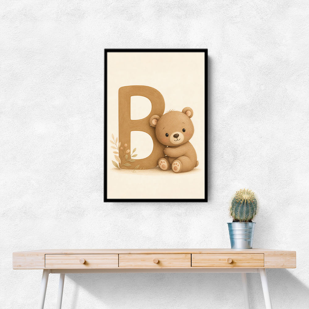 B For Bear Childrens Wall Art