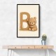 B For Bear Childrens Wall Art