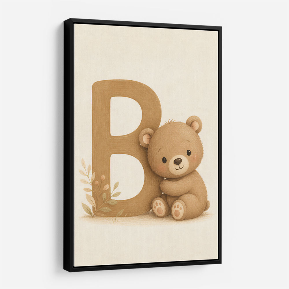 B For Bear Childrens Wall Art