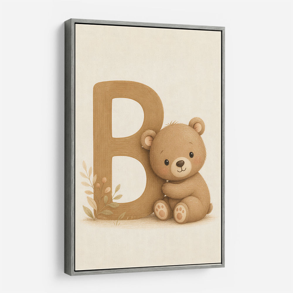 B For Bear Childrens Wall Art